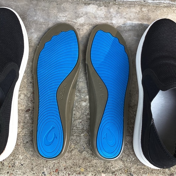 OluKai Women’s Ki‘ihele Slip-On Shoes – Black/White, Size 7 Style 20452-4040 - Picture 4 of 11